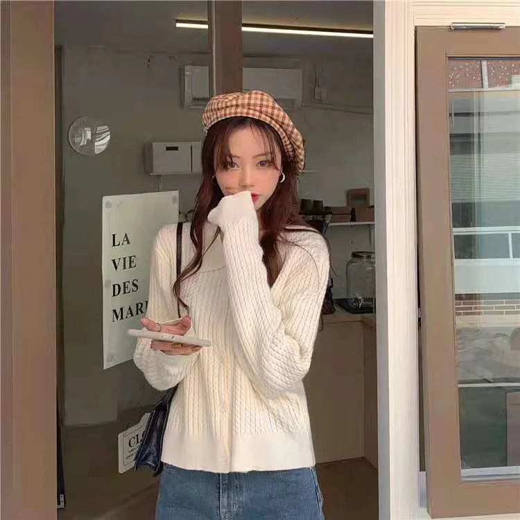 Женский винтажный свитер-кардиган в Корейском стиле |