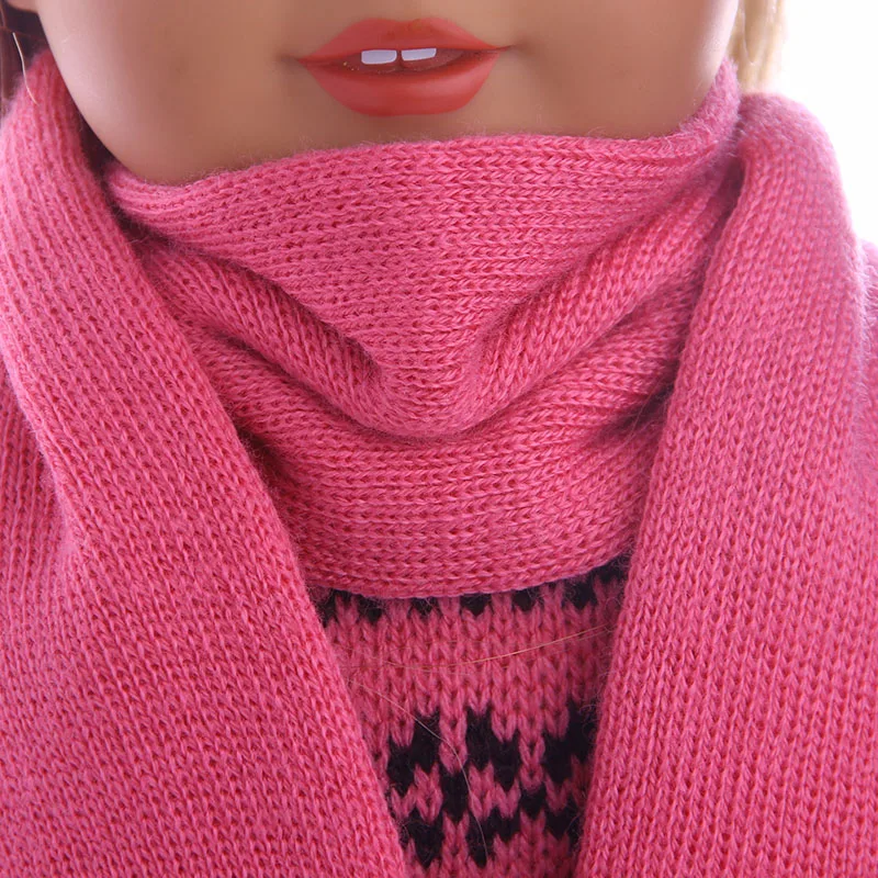 Шерстяной шарф ручной работы вязаная шапка с кисточками для 18 дюймовой