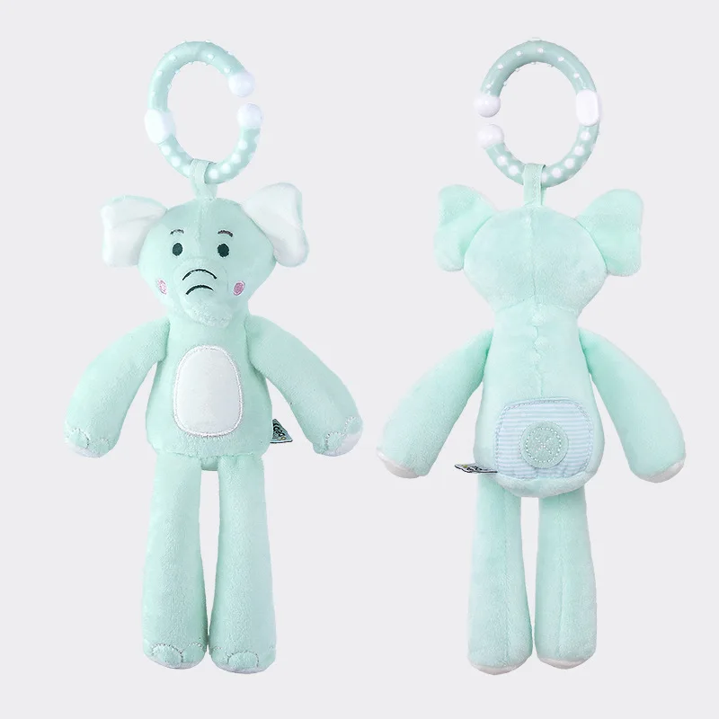 

cute Baby Crib Stroller Toy Rabbit Bunny Bear Soft Plush infant Doll Mobile Bed Pram kid Animal Hanging Ring Ring Color Random