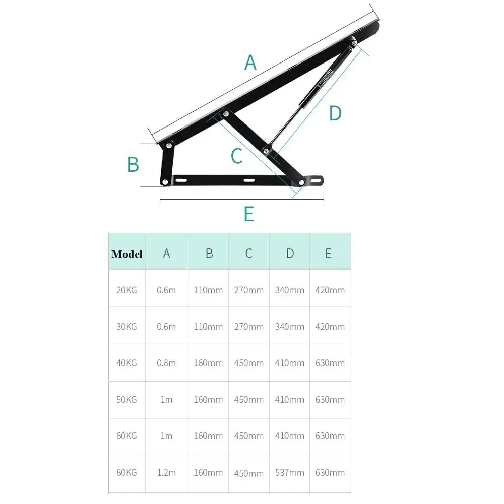Тяжелый пневматический подъемный механизм для кровати пневматическая пружинная