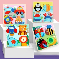 3d puzzle tangram shapes baby toys wooden learning cartoon animal intelligence jigsaw puzzle montessori educational toys gift