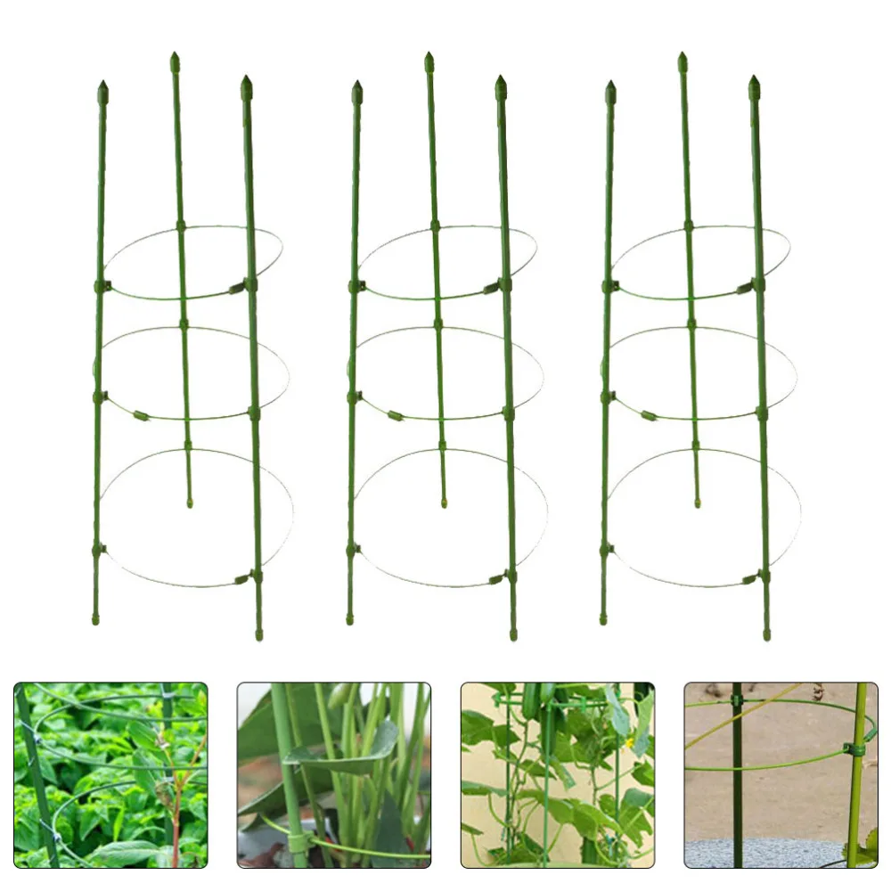 

3 Sets Plant Support Cages Garden Stakes Tomato Vine Cages Supports Trellis