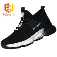 etienne jr men sneakers flying woven anti smash running shoes anti puncture work shoes construction site safety shoes