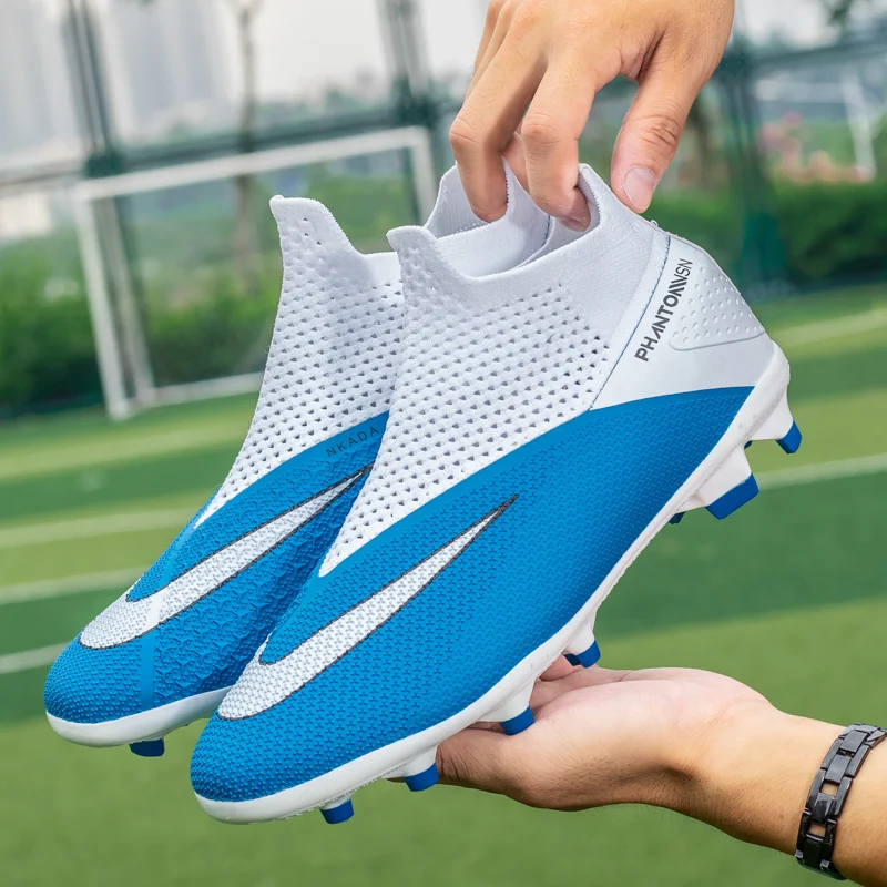 Cleats Shoes Soccer Men 2021 Professional FG Football Sneakers Breathable Long Spikes Boots Man Plus Size 36-49 chuteira futsal