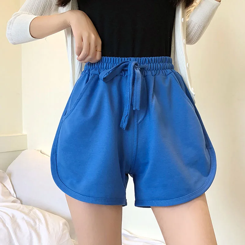

Women shorts thin plus size 2021 new arrival summer female shorts teenage girl black white orange blue Korean style 4XL 5XL S09