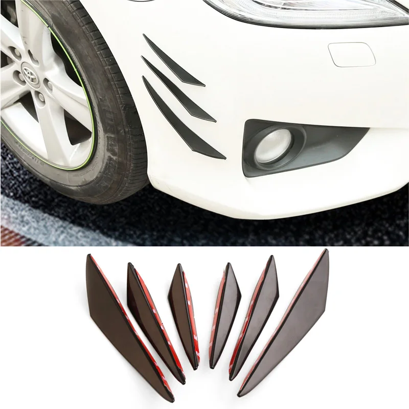 6pcs/Set Universal Front Bumper Lip Diffuser Splitter Fins Body Spoiler Canards Valence Chin Car Canard Sticker | Автомобили и