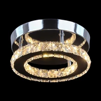 modern k9 crystal led ceiling lights fixtures lustre stainless steel round ceiling lamp plafon for bedroom kitchen barthroom