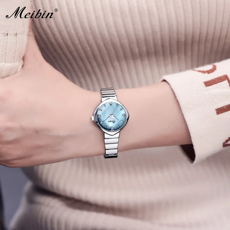 

Bo students watch female steel strip waterproof quartz female table 80458 ms han edition contracted fashion temperament