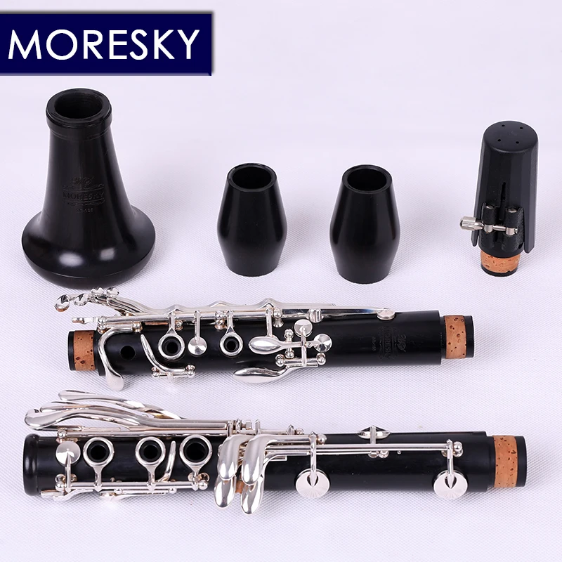 MORESKY Professional кларнет из черного дерева bB Tune 18 Key Посеребренная Медная твердая