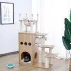 Деревянная мебель для кошек, башня для лазания, деревянная Когтеточка, игровой дом, башня для кошек, мебель площадка для игр домашних животных