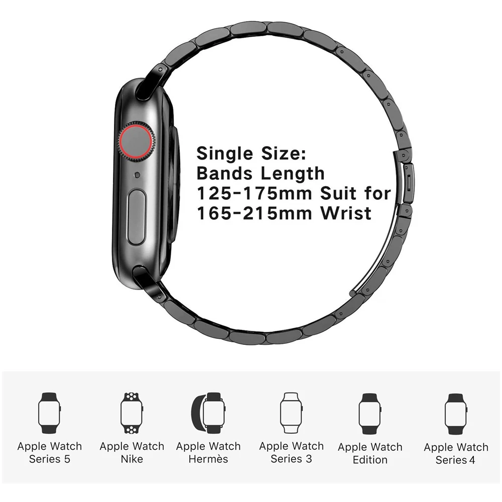 

Solid Strap For Apple Watch Series 6 5 Band Upgraded Version Stainless Steel Business Replacement Bracelet Iwatch Se 40mm 44mm