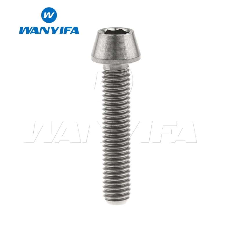 M5x25 Titanium Wanyifa конус колпачки Винт С Титановым болтом M5x9 15, 16, 18, 20, 25 30 35, 40 45 50 55 60 мм для Велосипедный вынос руля велосипедный крепеж - Цвет: M5x25 Titanium