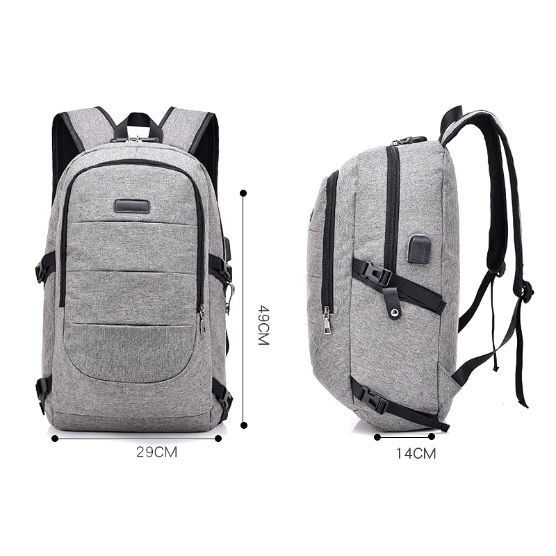 

Anti-theft College Backpack with USB Charging Port Lock for Outdoor Travel Business BMF88