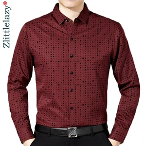 2020 Мужская модная брендовая Повседневная Деловая приталенная Мужская рубашка Camisa с длинным рукавом Pllka, рубашки в горошек, одежда, Джерси 374