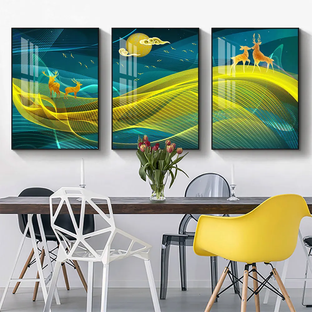 

Art The Deer Wall Art Canvas Paintings Abstract Line Nordic Posters Pictures Living Room Decor21-21 19