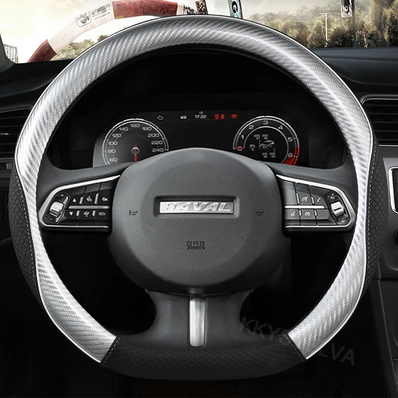 

Для Haval F7 F7X F5 кожа + углеродное волокно чехол рулевого колеса автомобиля D форма 38 см авто аксессуары интерьер Быстрая доставка