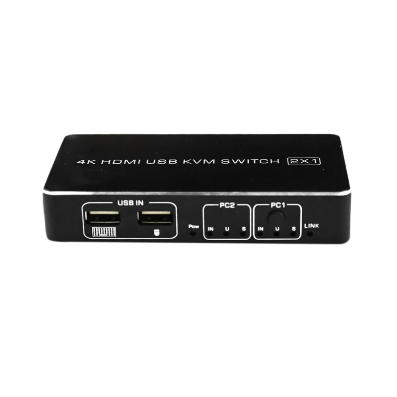 4K HDMI KVM переключатель 2In 1Out USB HDMI2.0 сплиттер с кабелем для клавиатуры мышь принтер