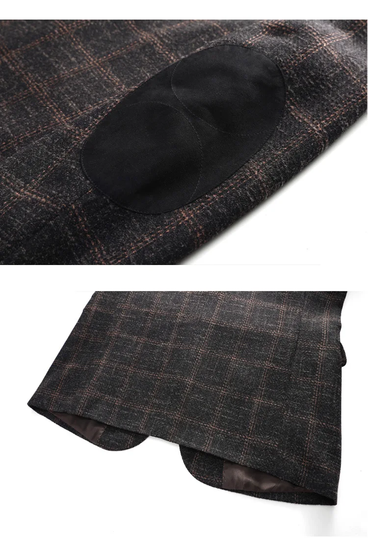 

PYJTRL Men Autumn New Brown Plaid Business Casual Suit Jacket High Quality Veste Homme Costume Blazer Hombre Slim Fit Coat