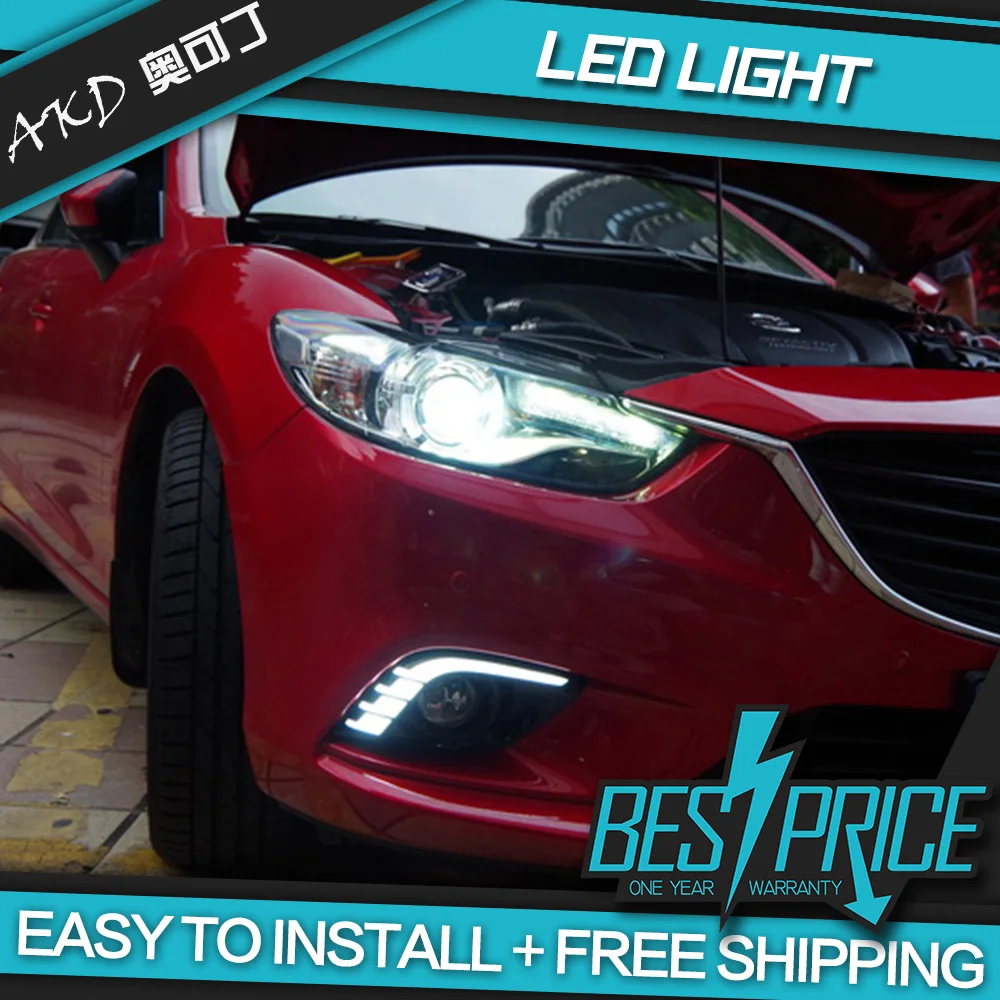AKD тюнинг автомобильных фар для Mazda 6 mazda6 atenza 2013 2016 светодиодные фары DRL ходовые