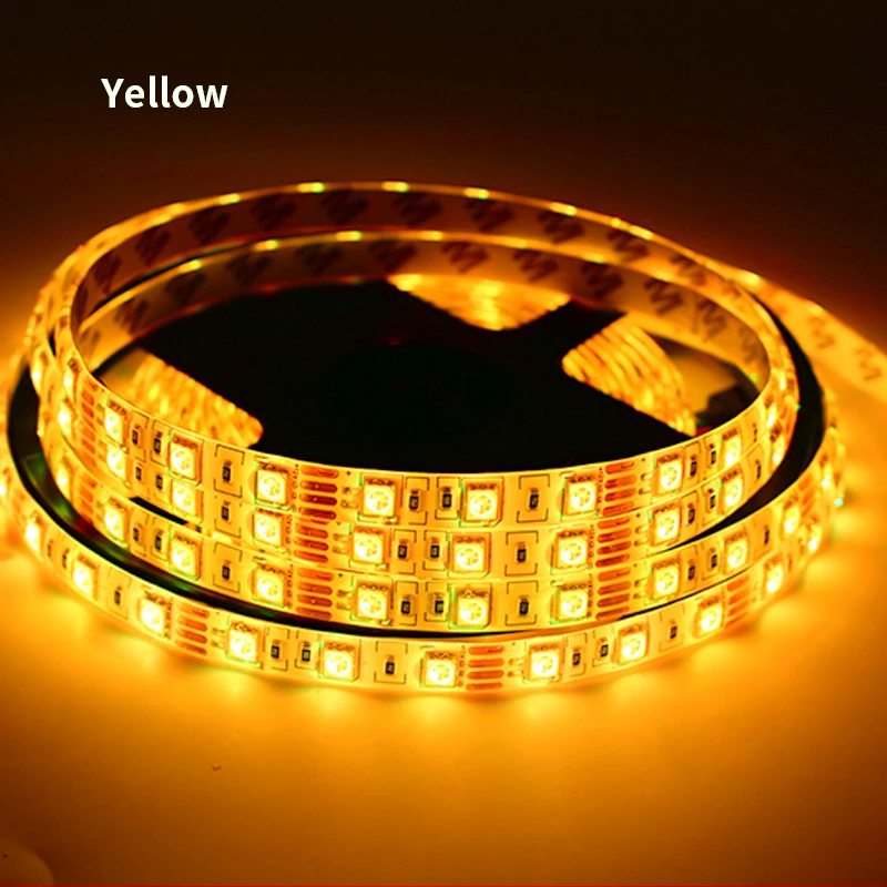 Yellow 12 В вольт полоса СВЕТОДИОДНЫЙ светильник лента из ПК 2835 RGB Водонепроницаемый 1-5 м 12 В DC 60 светодиодный/м RGB светодиодный лента лампа диод Гибкая ТВ ПОДСВЕТКА - Испускаемый цвет: Yellow