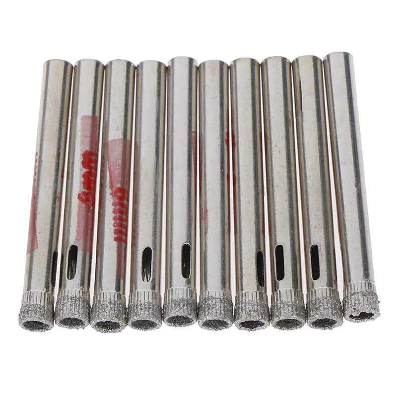 

New 10Pcs/lot 6mm Diamond Coated Core Hole Saw Drill Bits Glass Tile Ceramic Tool