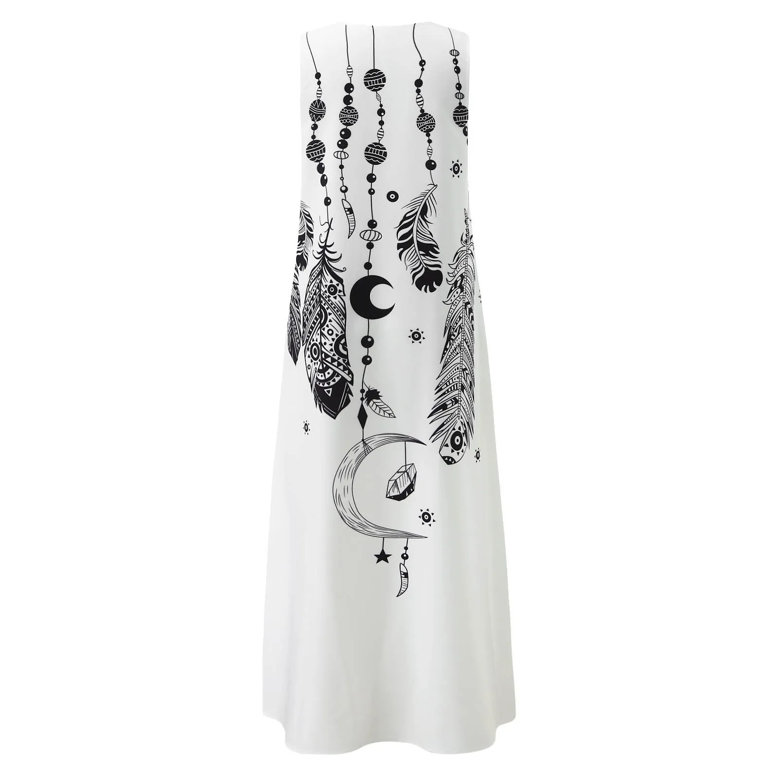 

Fashion Style Vintage Printing Women Sundress 2021 Summer V-neck Sleeveless Long Dress Elegant Ladies Maxi Dresses Plus Size New