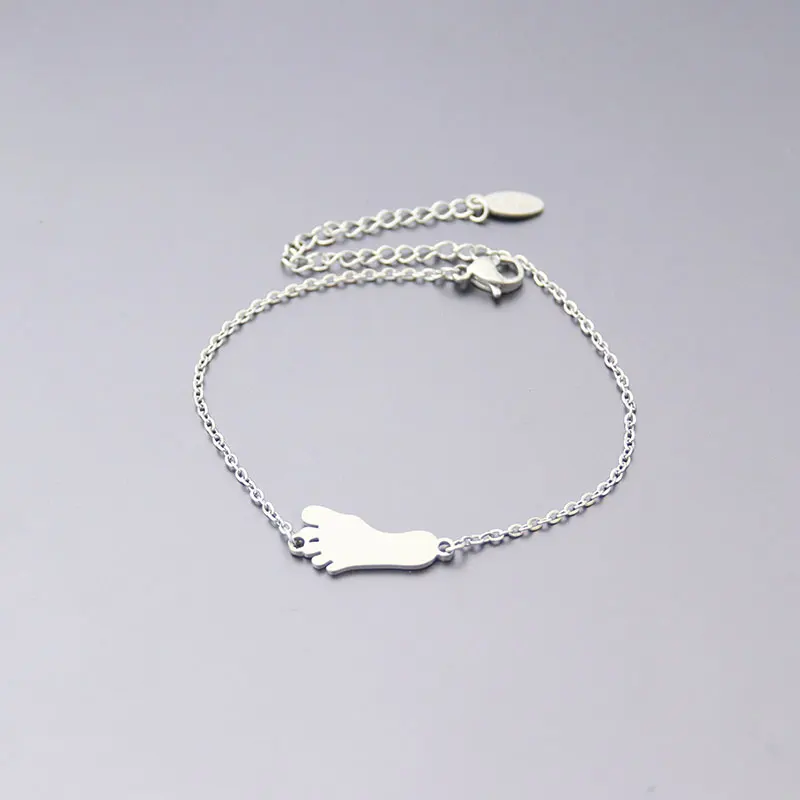 Браслеты дружбы-милый браслет с ножным принтом из нержавеющей стали на заказ