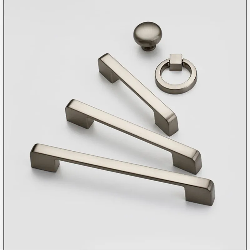 Черные ручки для шкафа мебели Хромированная ручка мебельная фурнитура кухонная