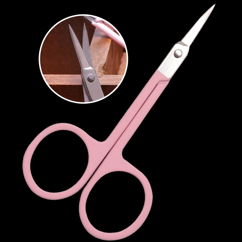 

2021 Professional Scissor Manicure For Nails Eyebrow Nose Eyelash Cuticle Scissors Curved Pedicure Makeup Tool