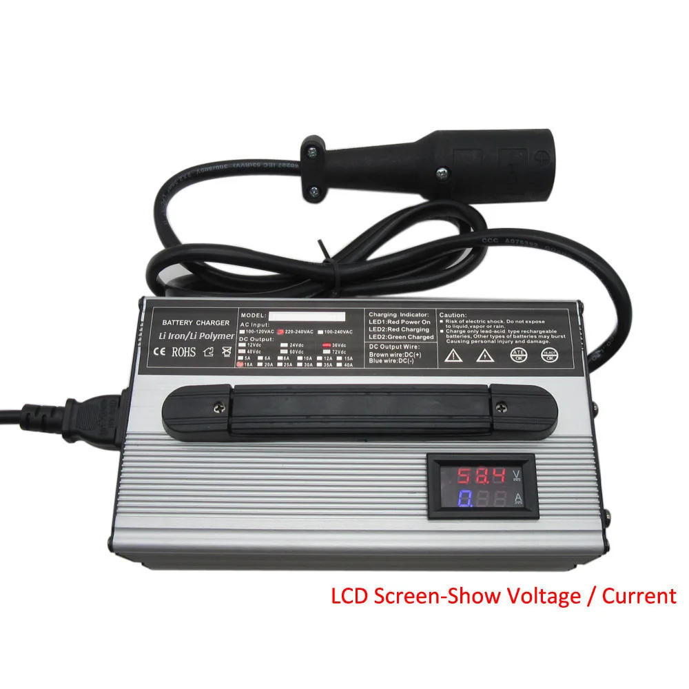 900W 24V 36V 48V 60V 72V LiFePO4 Battery Charger 29.2V 25A 43.8V 20A 58.4V 15A 73V 12A 87.6V 10A Golf Cart Forklift EZGO | Электроника