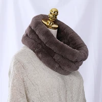 womens winter fashion luxury genuine rex rabbit fur scarf real fur scarves infinity cowl ring snood wraps natural neck wamer