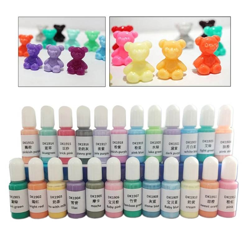 

24 Colors Crystal Epoxy Pigment UV Resin Dye DIY Jewelry Colorant Art Crafts Coloring Drying Color Mixing Liquid Decorations