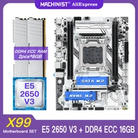 machinist x99 motherboard set kit intel xeon e5 2650 v3 cpu processor 16g28 ddr4 ecc ram memory sata m 2 four channe x99 k9