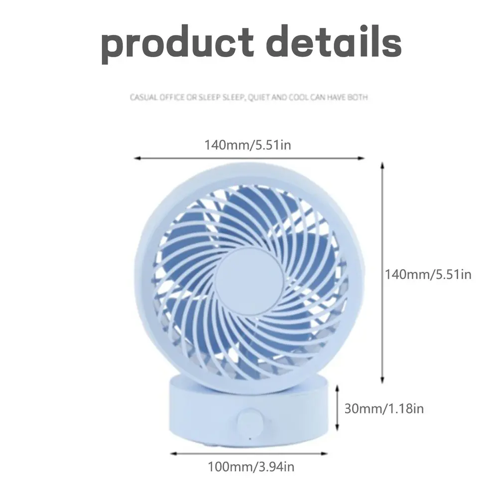 

5-inch Usb Desk Fan Small Personal Desk Fan With Strong Wind Silent Operation Portable Mini Fan For Office Room