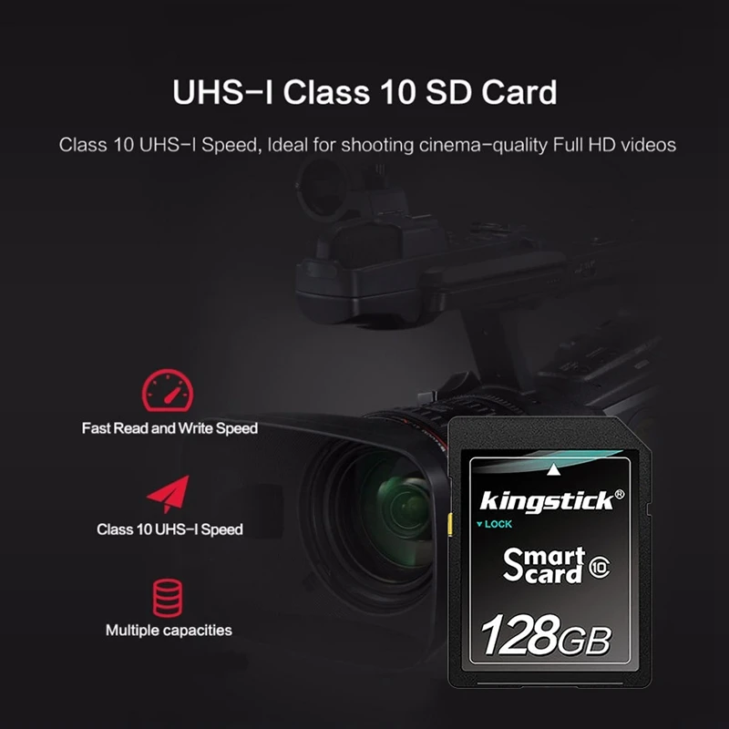 

Kingstick 2 PCS 128GB Memory Card SD Card Class 10 Flash Memory Card SD Flash Card Camera Storage Card