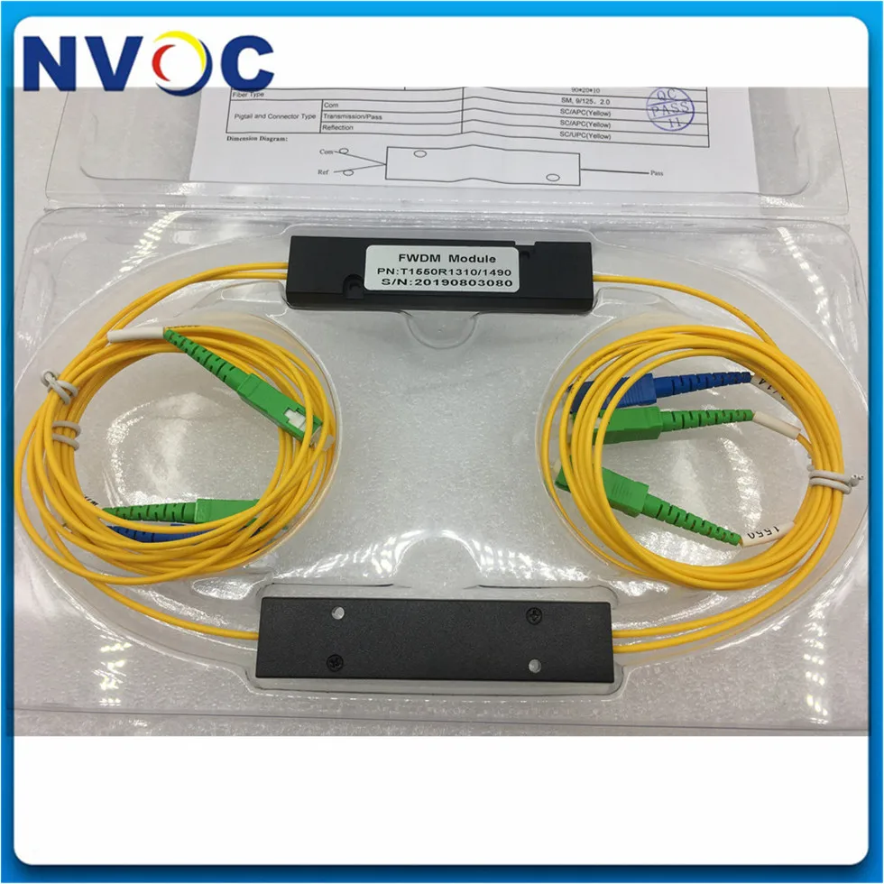 2 шт./лот 1*2 высокоизолированное волокно FWDM 1260 ~ 1360 T/1460-1620R 1x2 SM FWDM фильтр муфта Rx1550nm Tx1310nm/1490 1 м 3 мм ABS коробка