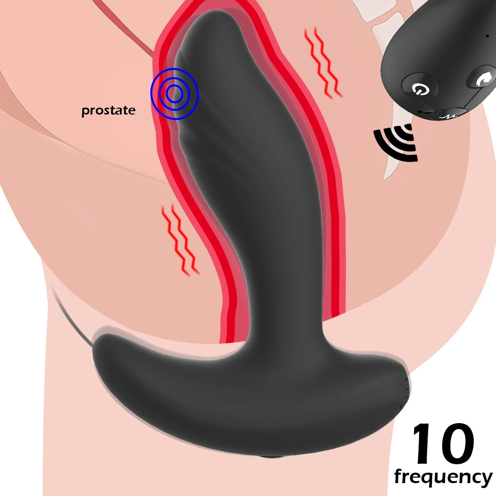 Remote Control Vibrating Prostate Massager Men Anal Plug Waterproof 10 Stimulation Patterns Butt Anus Silicone Sex Toys Shop | Красота и