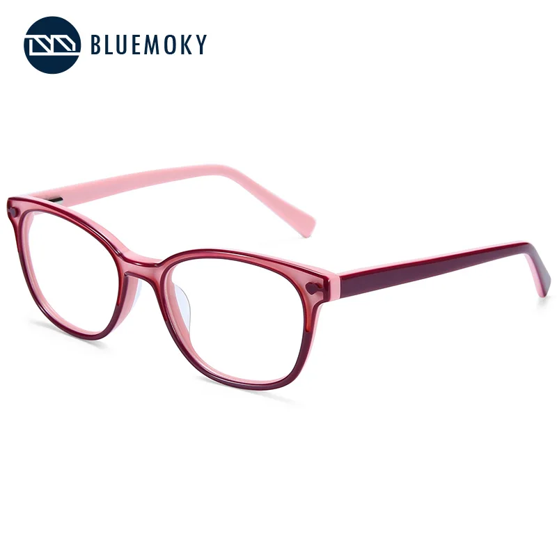 BLUEMOKY ацетатные очки, прозрачная оправа, для девушек, близорукость, оптические очки, оправа, для детей, милые, прозрачные, модные, оправа для очков - Цвет оправы: 001