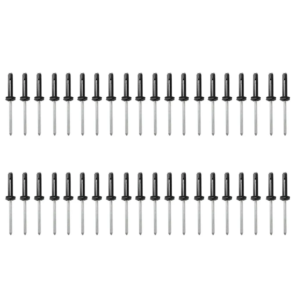 

40Pcs Durable Black Aluminum Tri-Grip Tri-Fold Rivet Long Rivets for Kayak Canoe Rubber Dinghy Inflatable Boat Accessories