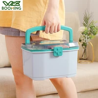 wbbooming plastic portable medicine cabinet home care storage boxes big space with small drugs storage box card buckle design