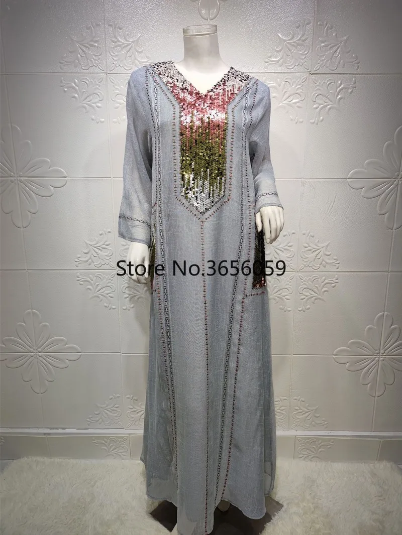 Abaya Дубай мусульманское платье Роскошные высококачественные вышитые блестками