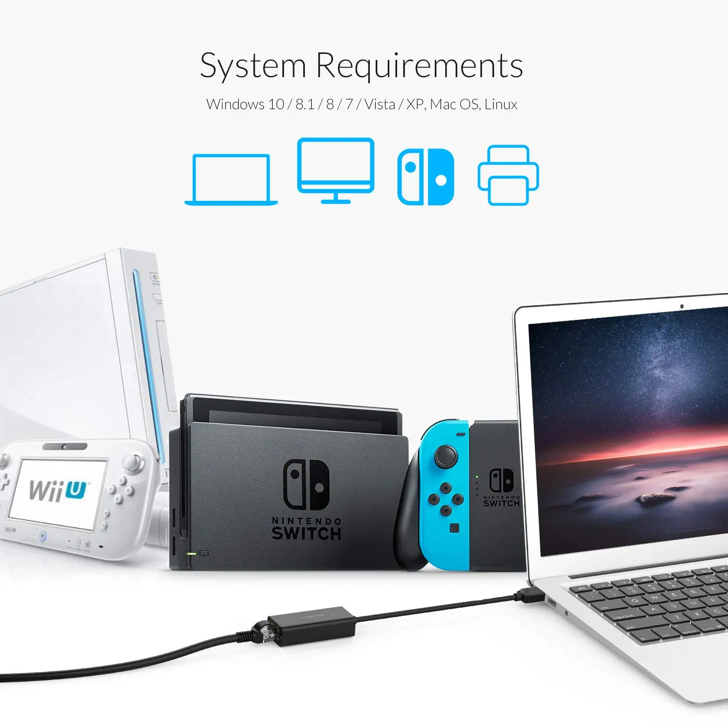 Ethernet адаптер типа А USB 3 0 2 к RJ45 1000M сетевой разъем Lan для Windows 10 Surface Win OS Nintendo Switch