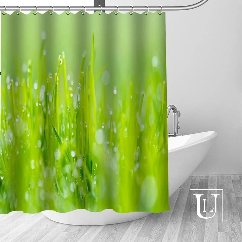 Большая распродажа новая современная занавеска для душа с зеленой травой на