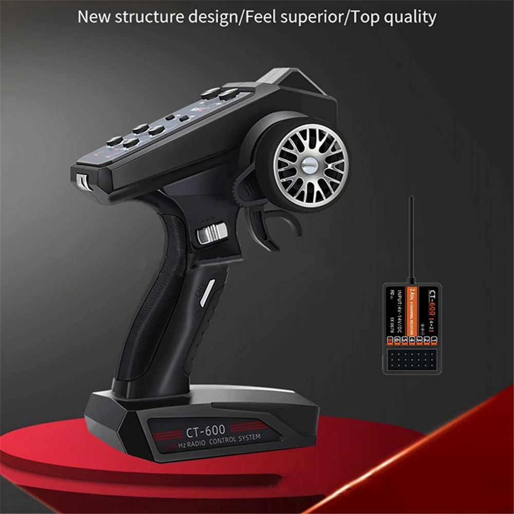 

CT-600 Radio Controller RC Controller 2.4GHz Radio Control System 6 Channel Receiver for Trx-4 SCX10 RGT Accessories