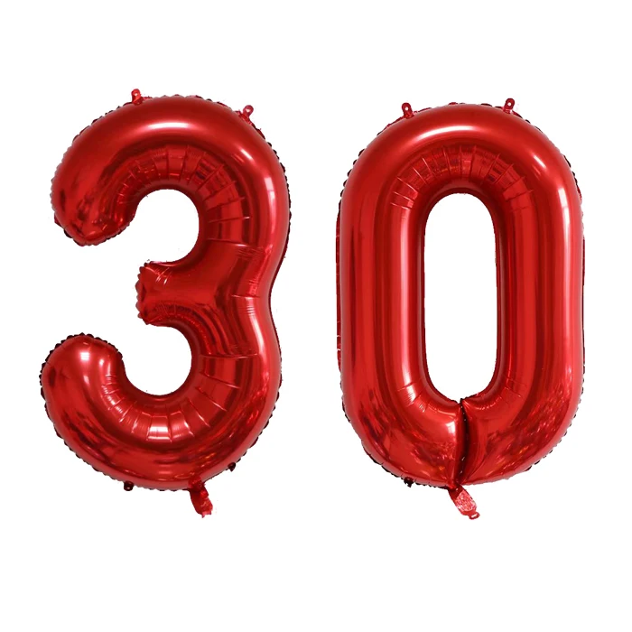 2 шт 40 дюймов розовое золото цифра 30 фольгированные шары для взрослых 18 30 день рождения Юбилей цифра гелий Balaos украшения Globos - Цвет: 2pcs as picture