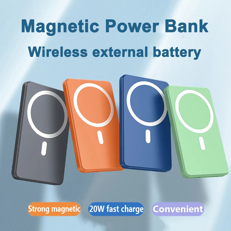 portable power bank 10000mah magnetic powerbank wireless charger for iphone 13 12 pro max external battery fast charge poverbank free global shipping