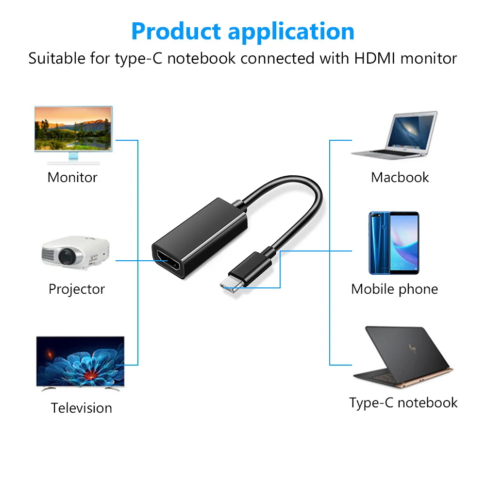 USB 3 1 4K HD кабель преобразования Type c к HDMI совместимый ТВ адаптер для Мобильный