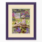 Наборы для вышивки крестиком Fishxx E1122, для чтения, для девочек, полная вышивка, точная печать, домашняя висячая картина