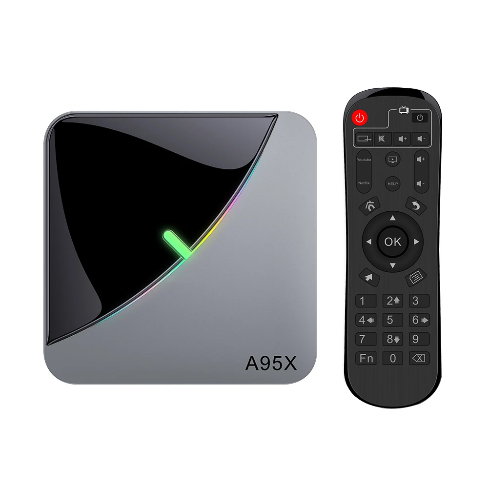 VHXSIN 20 шт./лот A95X F3 AIR Android 9 0 RGB Light Smart TV Box Amlogic S905X3 USB3.0 1080P H.265 8K 60fps Netflix