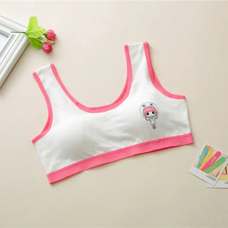 

Cotton Girls Bra Underwear Lingerie Kids Teens Teenage Young Adolescente Student 1pieces Sport Training Bra